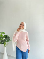 Blush Sleeved Basic With Slit