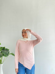 Blush Sleeved Basic With Slit