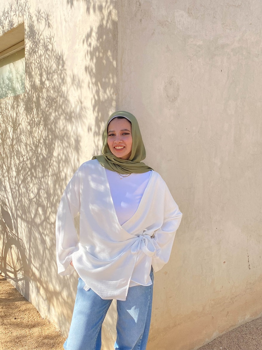 White Poncho Blouse